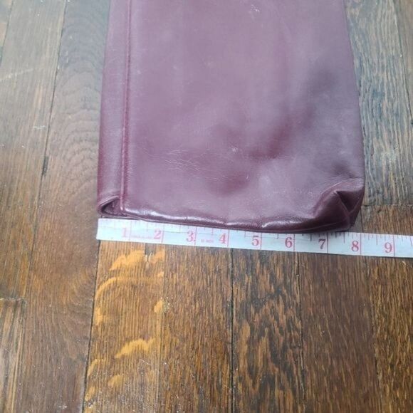 Nwt Deadstock Vintage 80s Burgundy Foldover Large Clutch Purse - Picture 5 of 13